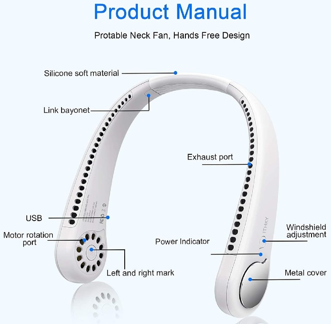 Neck Fan Micro Cooling Strong Fan 360° Bladeless