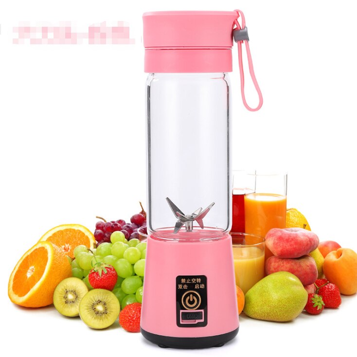 hand juicer maker fruit blender usb blender kitchen mixer kitche-6-Blade Portable Home USB Rechargeable Electric Fruit Extractor Juice Blender Machine