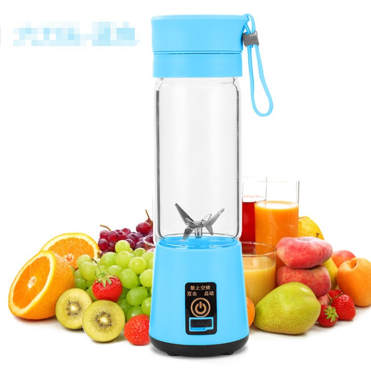 hand juicer maker fruit blender usb blender kitchen mixer kitche-6-Blade Portable Home USB Rechargeable Electric Fruit Extractor Juice Blender Machine
