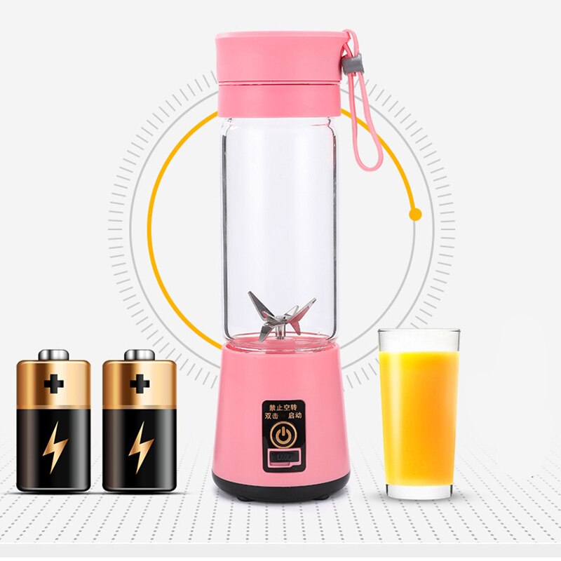 hand juicer maker fruit blender usb blender kitchen mixer kitche-6-Blade Portable Home USB Rechargeable Electric Fruit Extractor Juice Blender Machine