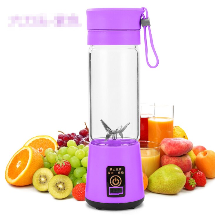 hand juicer maker fruit blender usb blender kitchen mixer kitche-6-Blade Portable Home USB Rechargeable Electric Fruit Extractor Juice Blender Machine